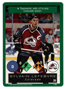 Sylvain Lefebvre - Colorado Avalanche (NHL Hockey Card) 1995-96 Playoff One on One # 26 Mint