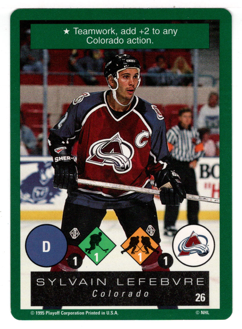 Sylvain Lefebvre - Colorado Avalanche (NHL Hockey Card) 1995-96 Playoff One on One # 26 Mint