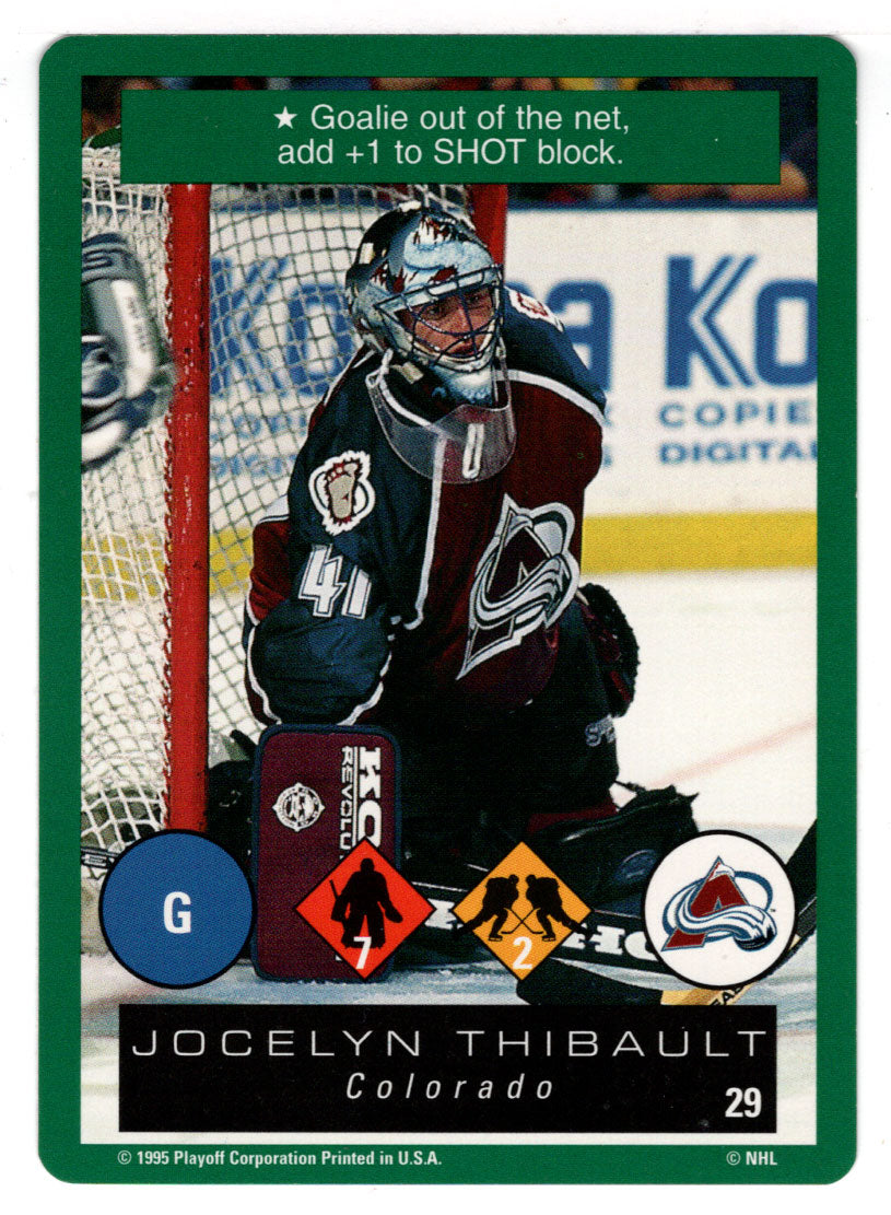 Jocelyn Thibault - Colorado Avalanche (NHL Hockey Card) 1995-96 Playoff One on One # 29 Mint