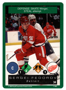 Sergei Fedorov - Detroit Red Wings (NHL Hockey Card) 1995-96 Playoff One on One # 34 Mint