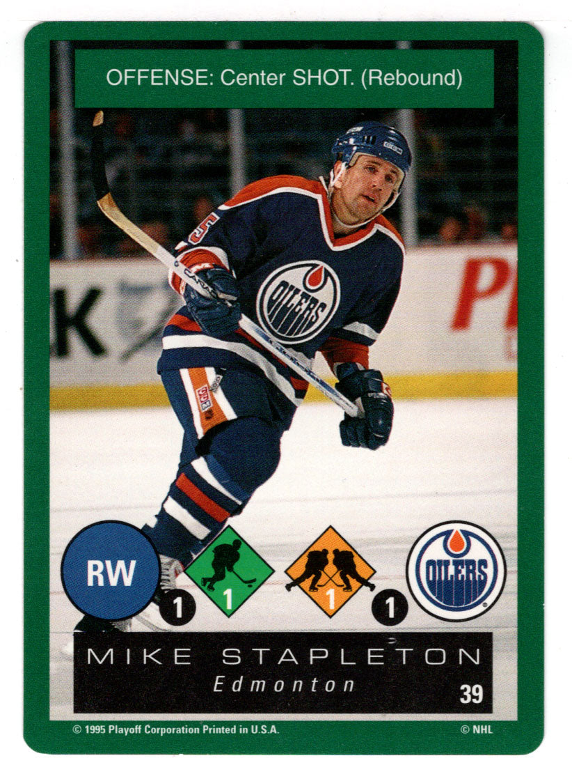 Mike Stapleton - Edmonton Oilers (NHL Hockey Card) 1995-96 Playoff One on One # 39 Mint