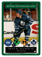 Mats Sundin - Toronto Maple Leafs (NHL Hockey Card) 1995-96 Playoff One on One # 99 Mint