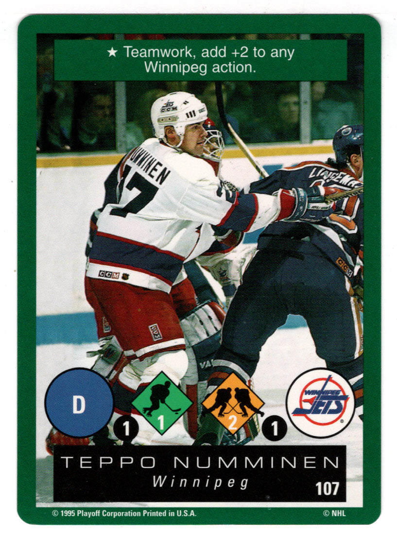 Teppo Numminen - Winnipeg Jets (NHL Hockey Card) 1995-96 Playoff One on One # 107 Mint