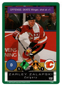 Zarley Zalapski - Calgary Flames (NHL Hockey Card) 1995-96 Playoff One on One # 132 Mint