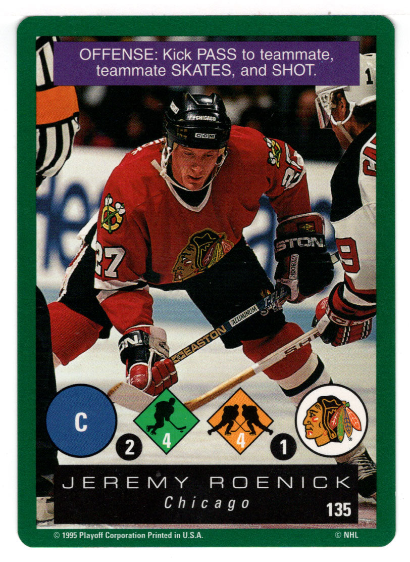 Jeremy Roenick - Chicago Blackhawks (NHL Hockey Card) 1995-96 Playoff One on One # 135 Mint