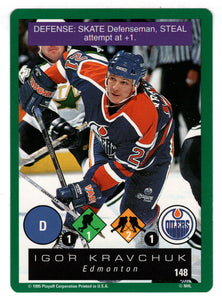 Igor Kravchuk - Edmonton Oilers (NHL Hockey Card) 1995-96 Playoff One on One # 148 Mint