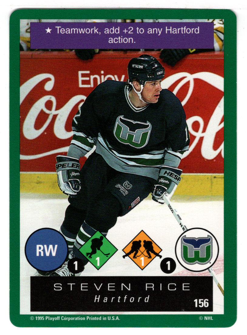 Steven Rice - Hartford Whalers (NHL Hockey Card) 1995-96 Playoff One on One # 156 Mint