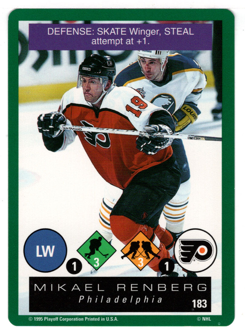 Mikael Renberg - Philadelphia Flyers (NHL Hockey Card) 1995-96 Playoff One on One # 183 Mint