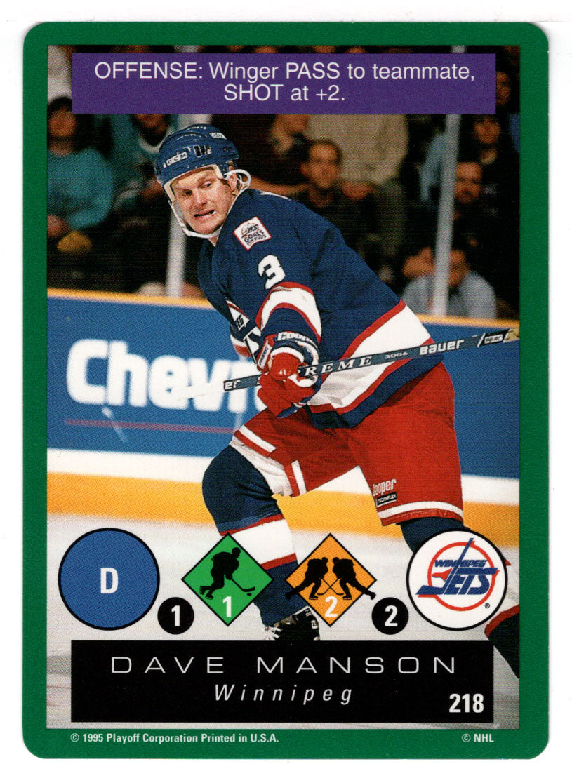 Dave Manson - Winnipeg Jets (NHL Hockey Card) 1995-96 Playoff One on One # 218 Mint