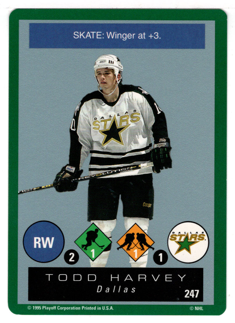 Todd Harvey - Dallas Stars (NHL Hockey Card) 1995-96 Playoff One on One # 247 Mint