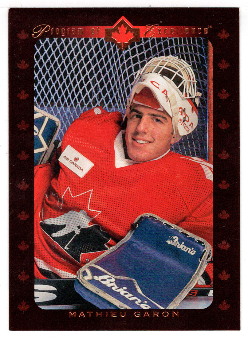 Mathieu Garon RC - Program of Excellence (NHL Hockey Card) 1995-96 Upper Deck # 525 Mint