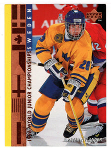 Peter Nylander RC - Sweden Juniors (NHL Hockey Card) 1995-96 Upper Deck # 559 Mint