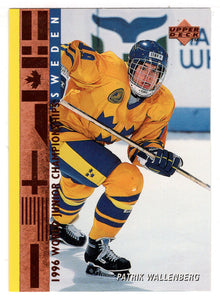 Patrik Wallenberg RC - Sweden Juniors (NHL Hockey Card) 1995-96 Upper Deck # 563 Mint