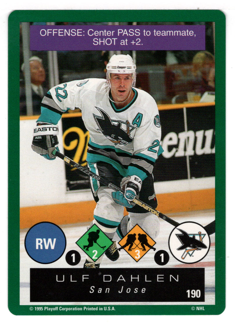 Ulf Dahlen - San Jose Sharks (NHL Hockey Card) 1995-96 Playoff One on One # 190 Mint