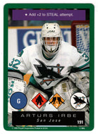 Arturs Irbe - San Jose Sharks (NHL Hockey Card) 1995-96 Playoff One on One # 191 Mint