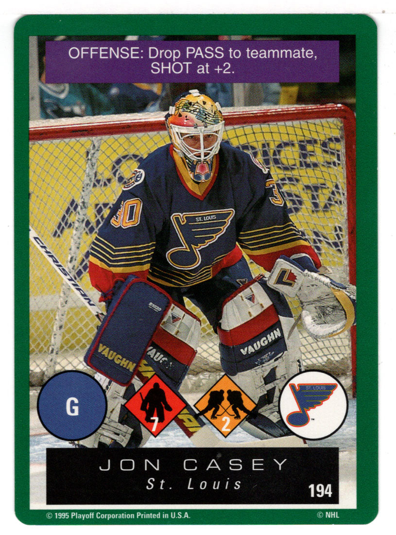 Jon Casey - St. Louis Blues (NHL Hockey Card) 1995-96 Playoff One on One # 194 Mint