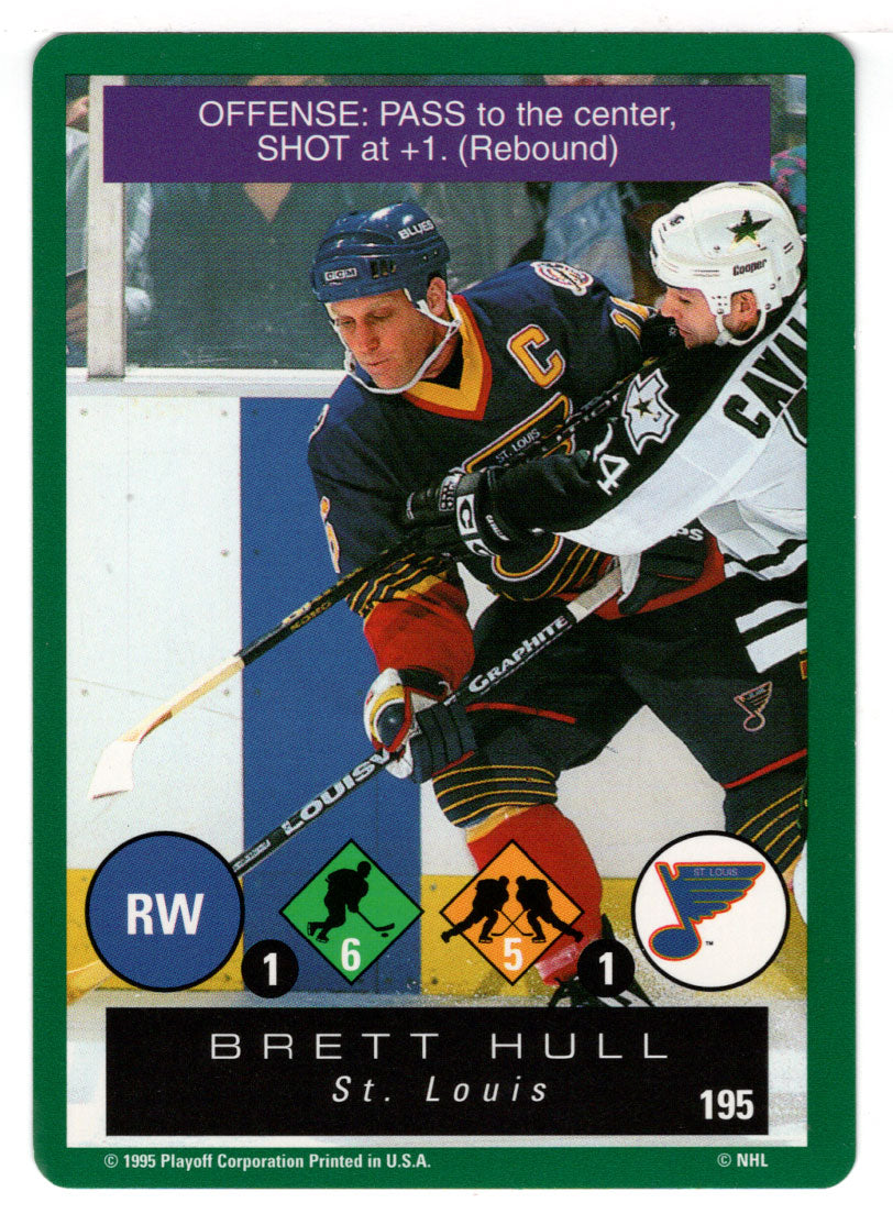 Brett Hull - St. Louis Blues (NHL Hockey Card) 1995-96 Playoff One on One # 195 Mint