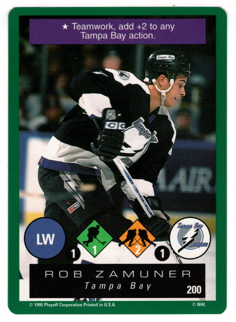 Rob Zamuner - Tampa Bay Lightning (NHL Hockey Card) 1995-96 Playoff One on One # 200 Mint