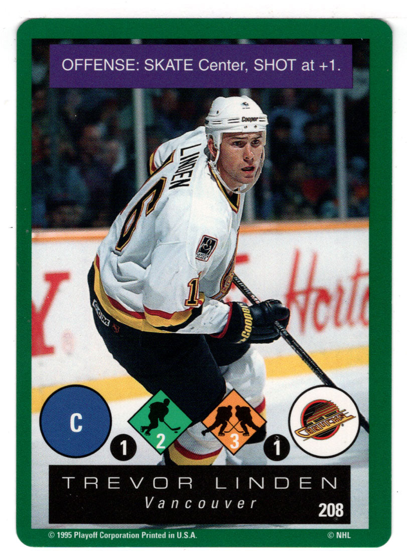 Trevor Linden - Vancouver Canucks (NHL Hockey Card) 1995-96 Playoff One on One # 208 Mint