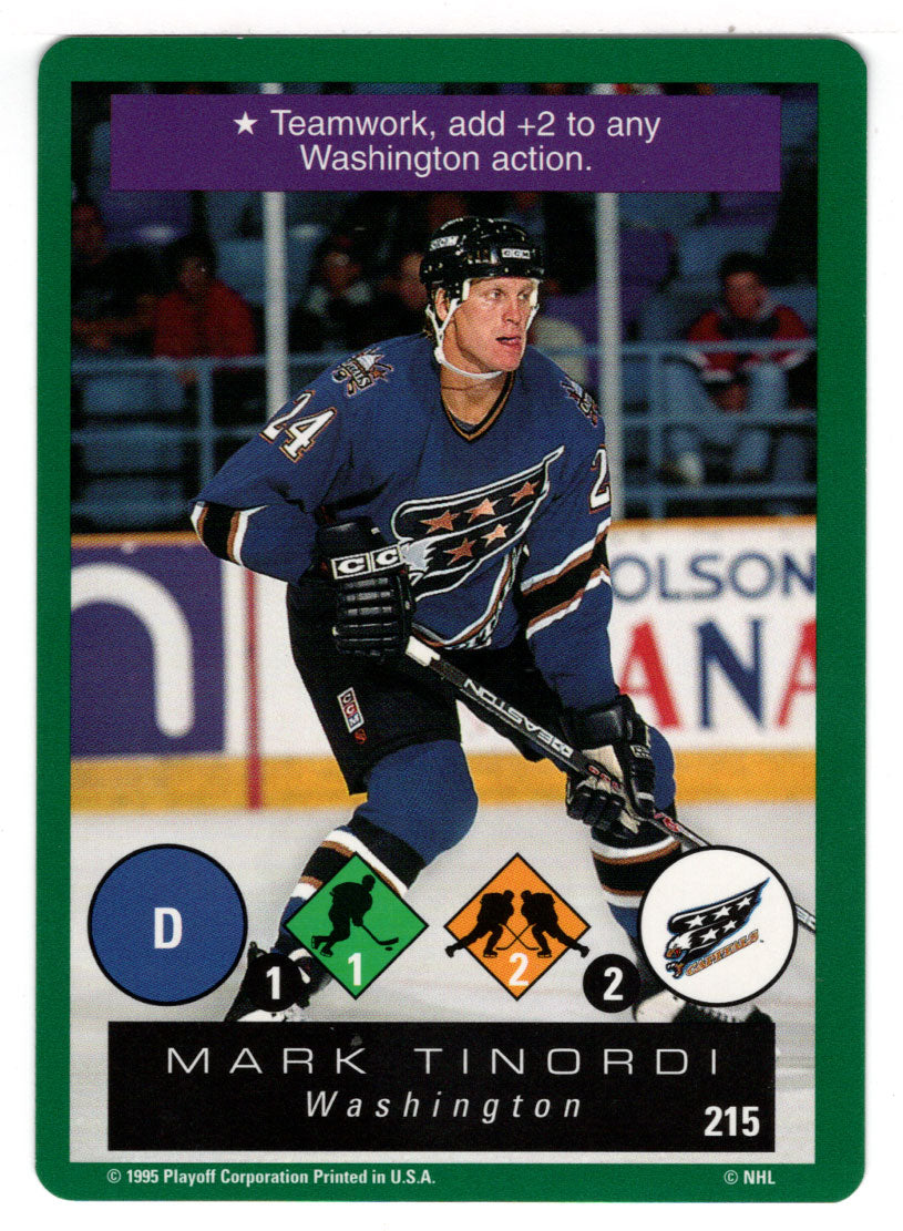 Mark Tinordi - Washington Capitals (NHL Hockey Card) 1995-96 Playoff One on One # 215 Mint