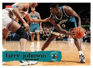 Larry Johnson - Charlotte Hornets (NBA Basketball Card) 1995-96 Hoops # 18 Mint