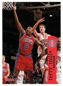 Terry Mills - Detroit Pistons (NBA Basketball Card) 1995-96 Hoops # 50 Mint