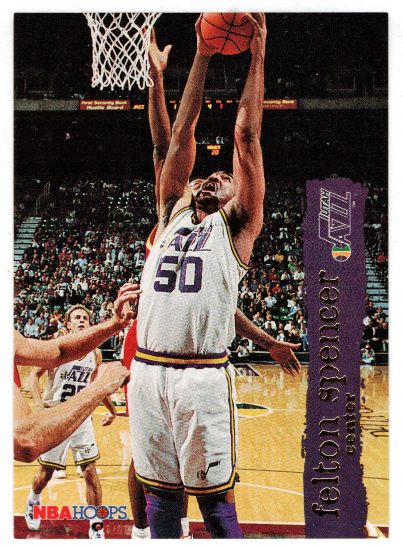 Felton Spencer - Utah Jazz (NBA Basketball Card) 1995-96 Hoops # 161 Mint