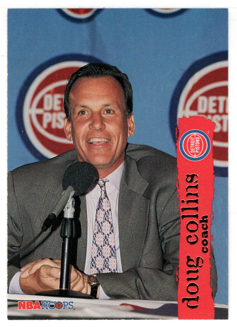 Doug Collins - Detroit Pistons - Coach (NBA Basketball Card) 1995-96 Hoops # 177 Mint