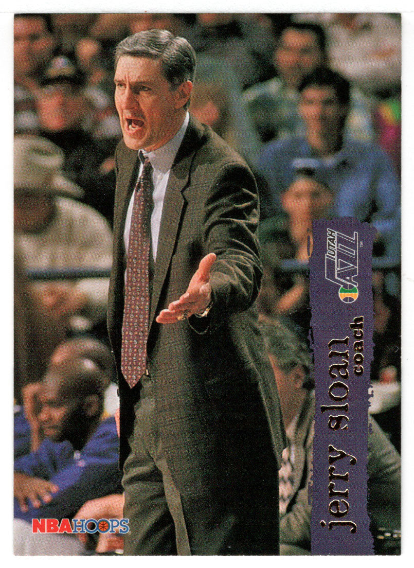 Jerry Sloan - Utah Jazz - Coach (NBA Basketball Card) 1995-96 Hoops # 195 Mint