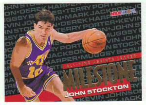 John Stockton - Utah Jazz - Milestones (NBA Basketball Card) 1995-96 Hoops # 215 Mint