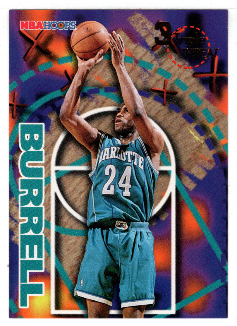 Scott Burrell - Charlotte Hornets - Triple Threat (NBA Basketball Card) 1995-96 Hoops # 244 Mint