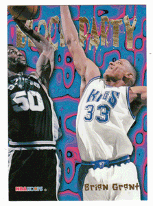 Brian Grant - Sacramento Kings - Block Party (NBA Basketball Card) 1995-96 Hoops # 6 Mint