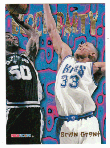 Brian Grant - Sacramento Kings - Block Party (NBA Basketball Card) 1995-96 Hoops # 6 Mint