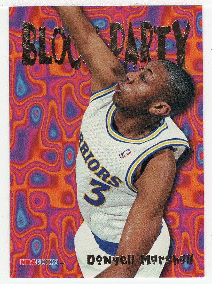 Donyell Marshall - Golden State Warriors - Block Party (NBA Basketball Card) 1995-96 Hoops # 22 Mint