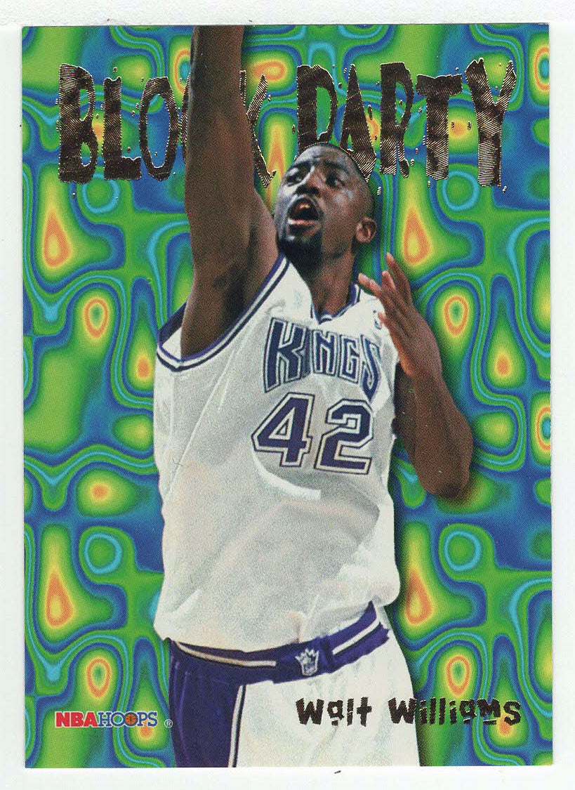 Walt Williams - Sacramento Kings - Block Party (NBA Basketball Card) 1995-96 Hoops # 25 Mint