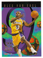 Nick Van Exel - Los Angeles Lakers - Number Crunchers (NBA Basketball Card) 1995-96 Hoops # 9 Mint