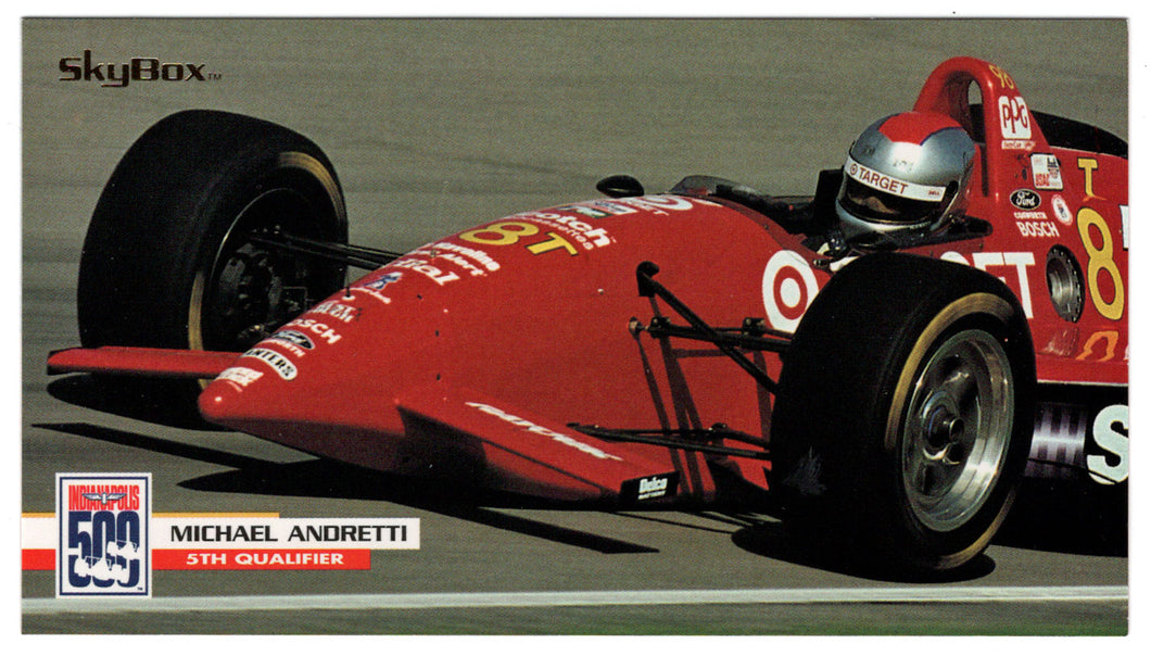 Michael Andretti with Car (Indy Racing Card) 1995 SkyBox Indy 500 # 23 Mint