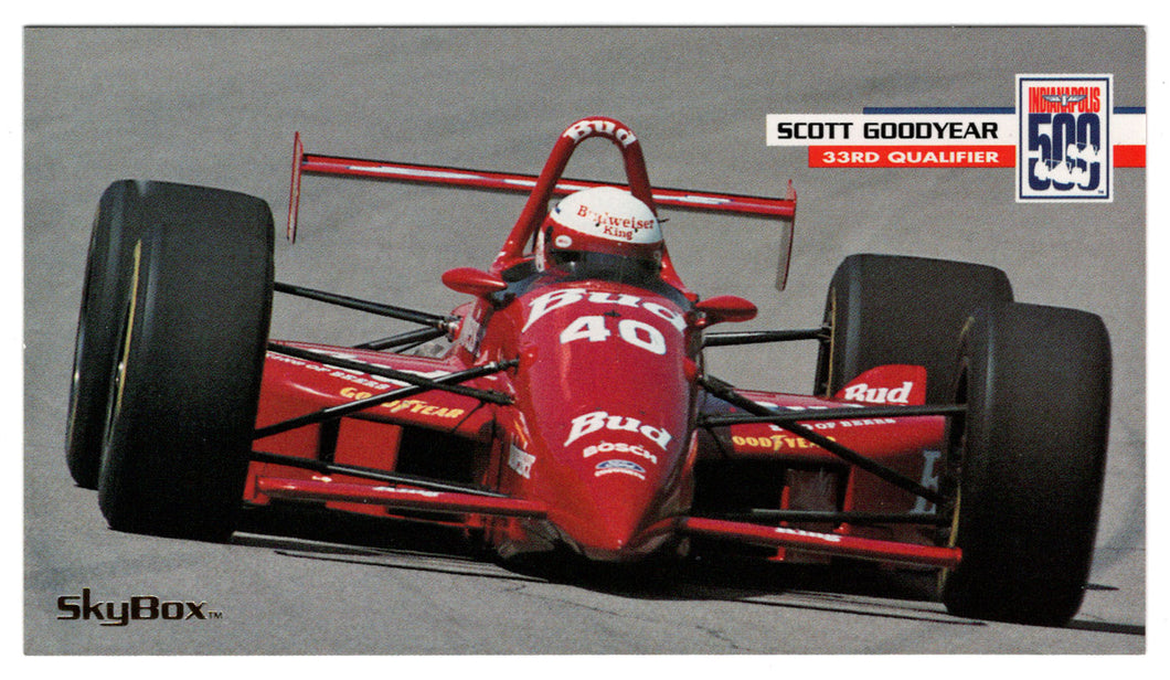 Scott Goodyear with Car (Indy Racing Card) 1995 SkyBox Indy 500 # 51 Mint