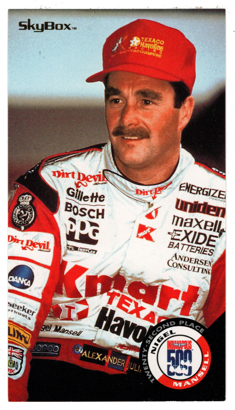 Nigel Mansell - Race Facts (Indy Racing Card) 1995 SkyBox Indy 500 # 94 Mint