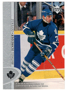 Mathieu Schneider - Toronto Maple Leafs (NHL Hockey Card) 1996-97 Upper Deck # 343 Mint