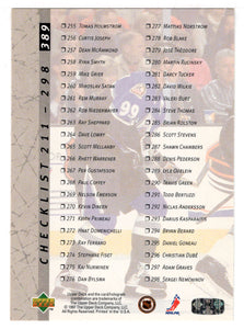 Checklist # 3 (# 211 - # 298) (NHL Hockey Card) 1996-97 Upper Deck # 389 Mint