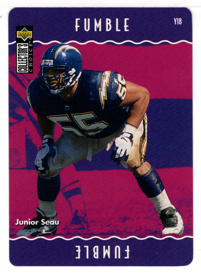 Junior Seau - San Diego Chargers - You Make The Play (NFL Football Card) 1996 Upper Deck Collector's Choice # Y 18 Mint