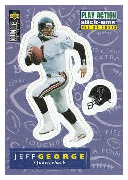 Jeff George - Atlanta Falcons - Stick-Ums (NFL Football Card) 1996 Upper Deck Collector's Choice # S 1 Mint