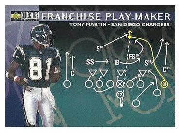 Tony Martin - San Diego Chargers - Franchise Play-Maker (NFL Football Card) 1996 Upper Deck Collector's Choice Update # U 86 Mint