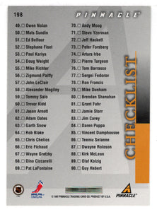 Checklist # 1 (# 1 - # 90) (NHL Hockey Card) 1997-98 Pinnacle # 198 Mint