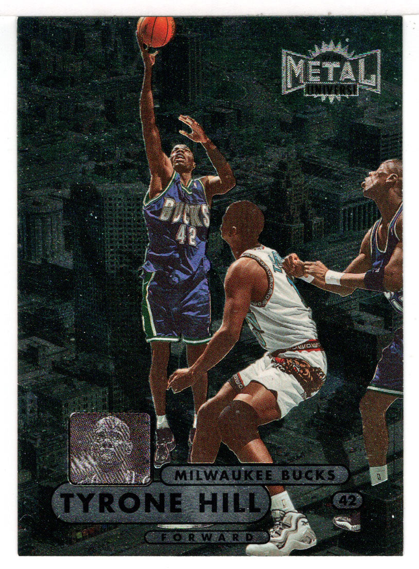 Tyrone Hill - Milwaukee Bucks (NBA Basketball Card) 1997-98 Skybox Metal Universe Championship # 32 Mint