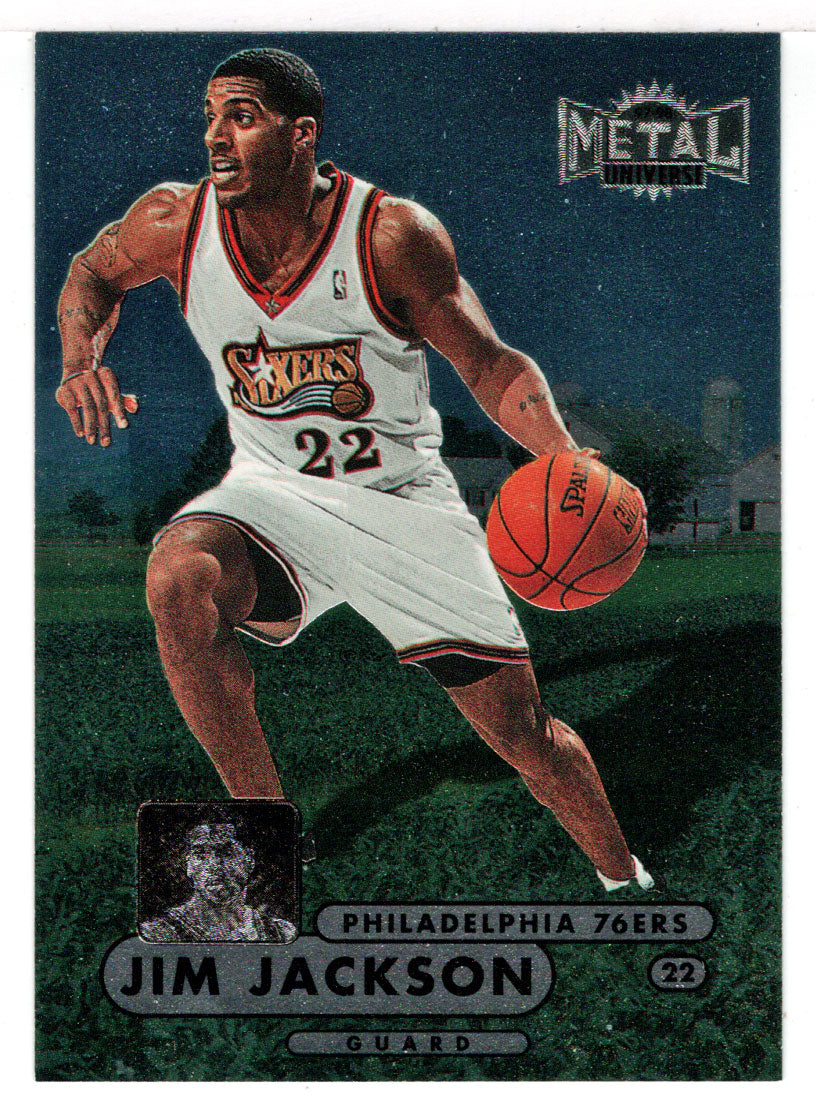 Jim Jackson - Philadelphia 76ers (NBA Basketball Card) 1997-98 Skybox Metal Universe Championship # 95 Mint