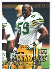 Wayne Simmons - Green Bay Packers - Super Bowl (NFL Football Card) 1997 Fleer # 68 Mint