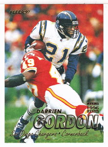 Darrien Gordon - San Diego Chargers - League Leader (NFL Football Card) 1997 Fleer # 157 Mint