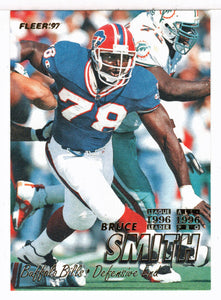 Bruce Smith - Buffalo Bills - League Leader - All-Pro (NFL Football Card) 1997 Fleer # 161 Mint